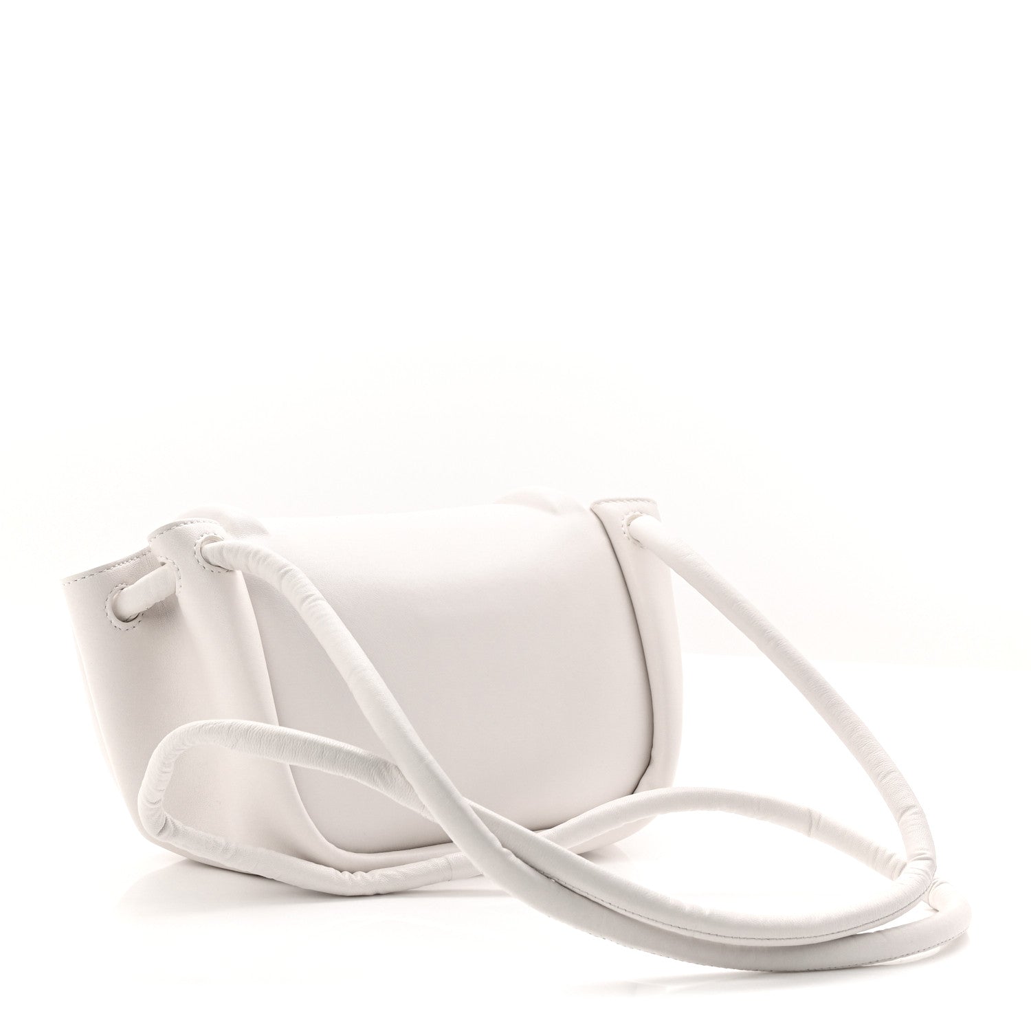 Bottega Veneta Lambskin Small Beak Triangle Flap Shoulder Bag Chalk 3 of 9