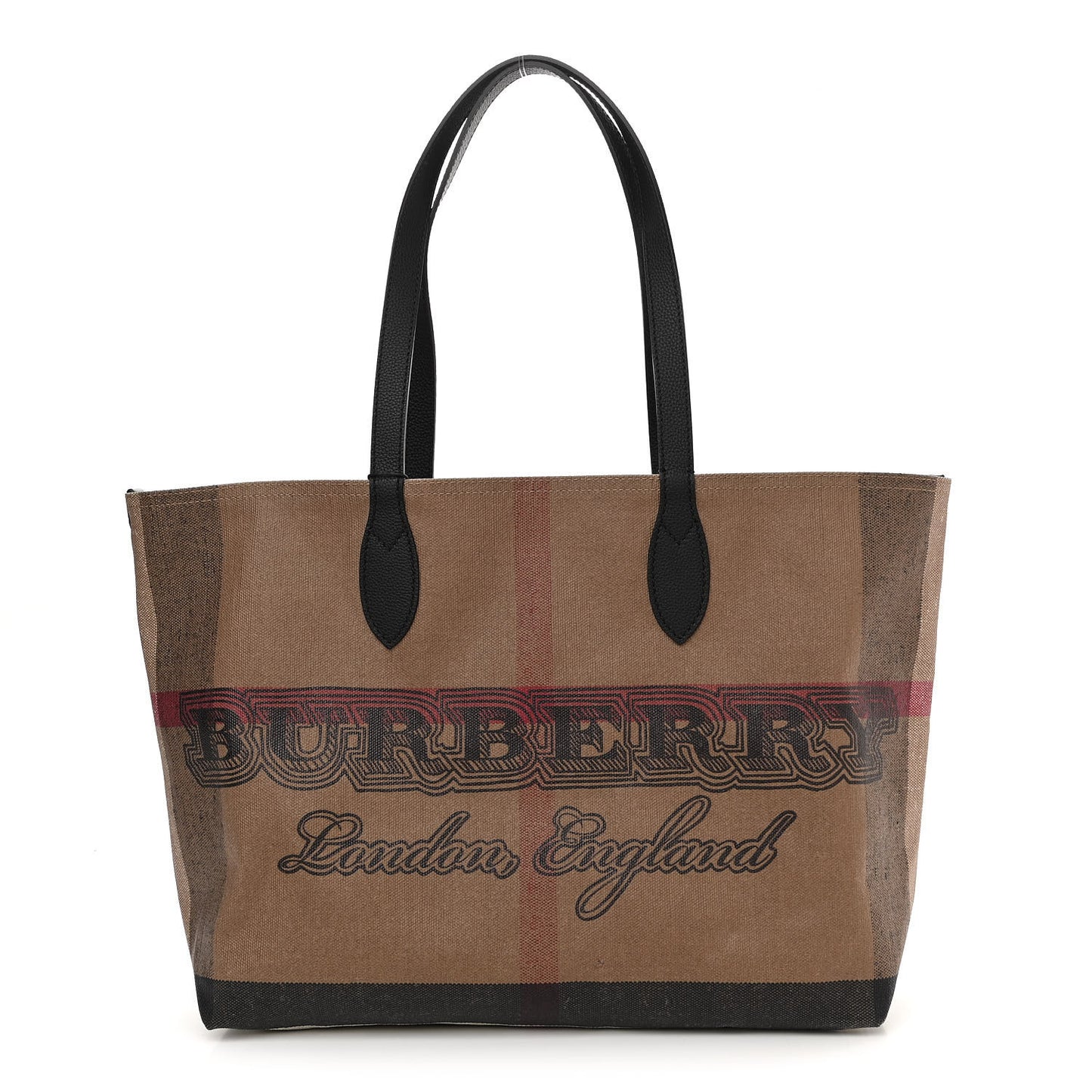Coated Canvas Mega Check Medium Doodle Tote Black