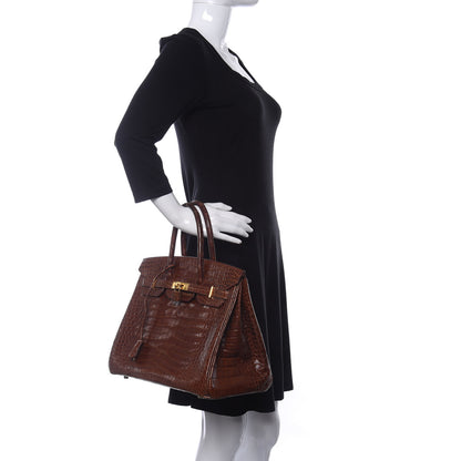 Hermes Shiny Porosus Crocodile Birkin 35 Etrusque 2 of 19