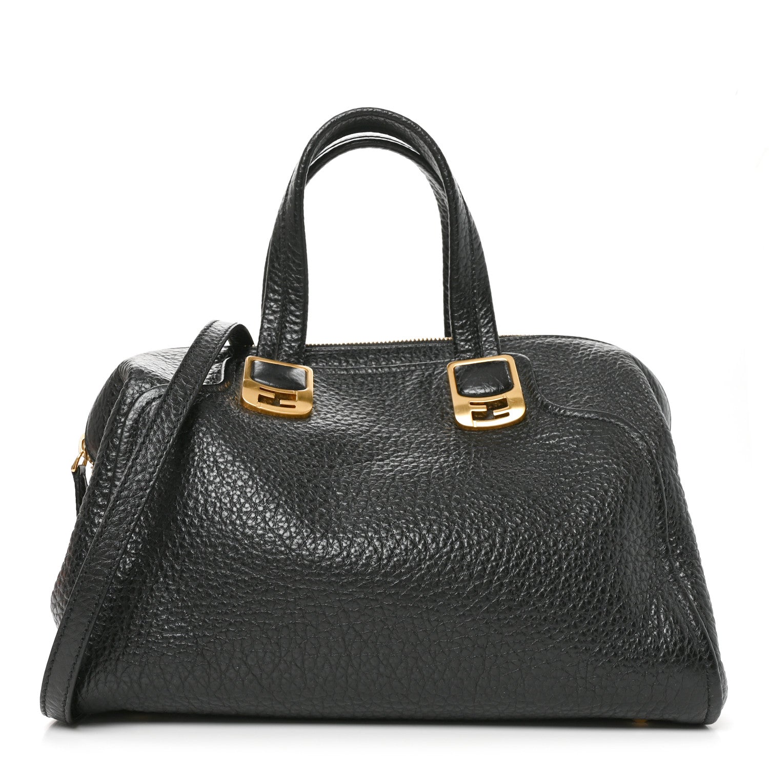 Fendi Pebbled Calfskin Small Chameleon Tote Black 1 of 10