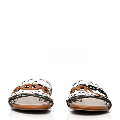 Hermes Nappa Thalassa Sandals 38 Camel Black White 2 of 8