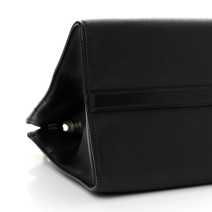 Prada Saffiano Greche Greca Paradigme Bag Black Pink 8 of 10