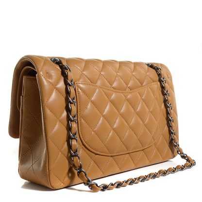 Chanel Lambskin Medium Double Flap Dark Beige 3 of 10