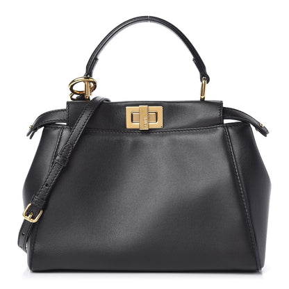 Fendi Nappa Mini Peekaboo Iconic Satchel Black 1 of 9