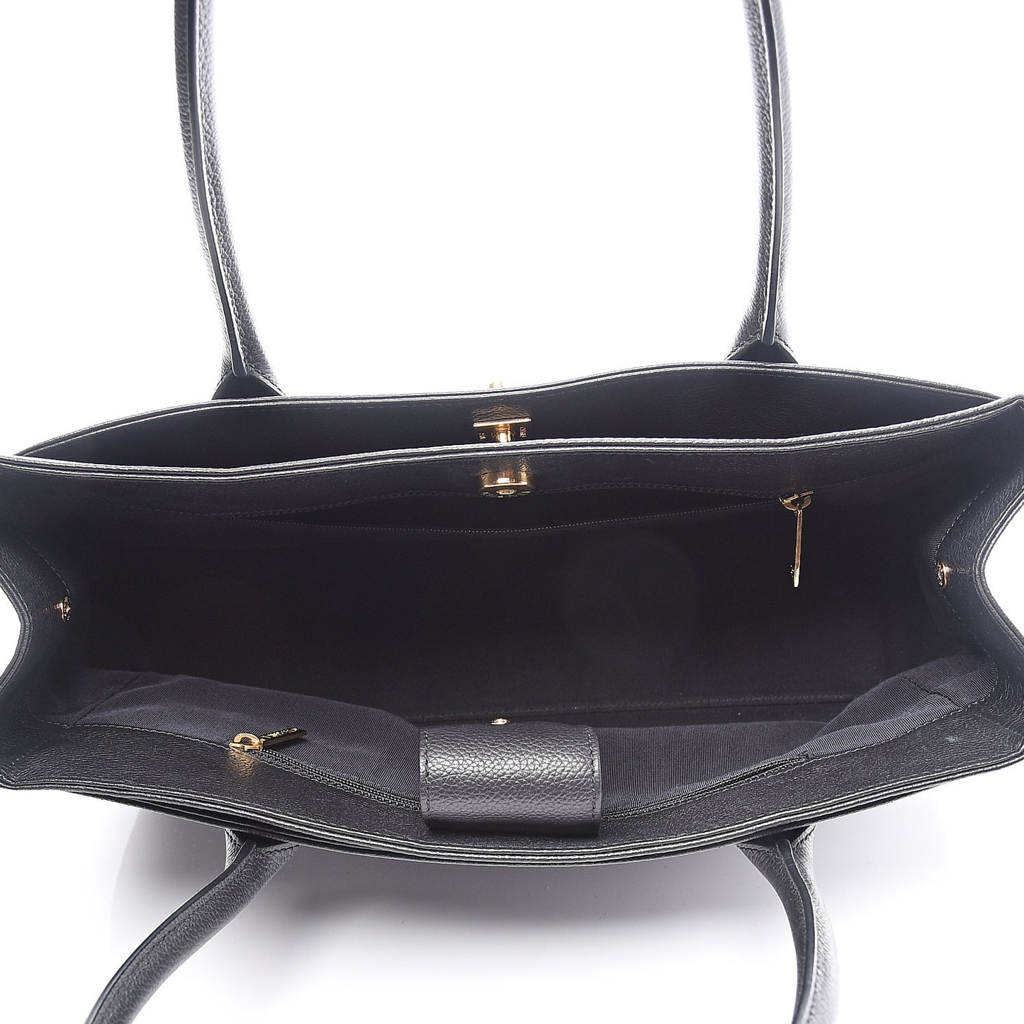 Calfskin Small Cerf Executive Shopper Tote Black