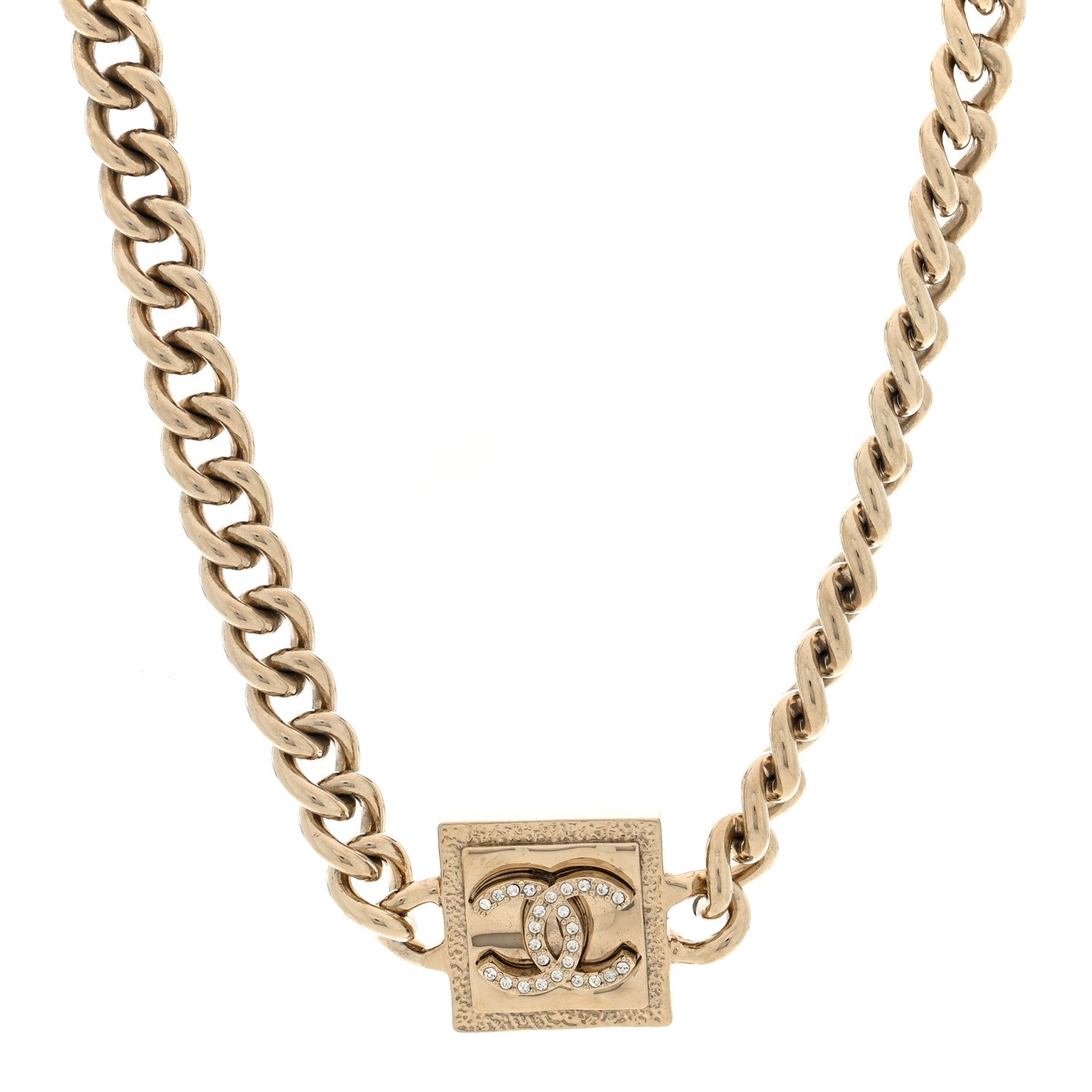 Chanel Metal Crystal CC Choker Gold 1 of 4
