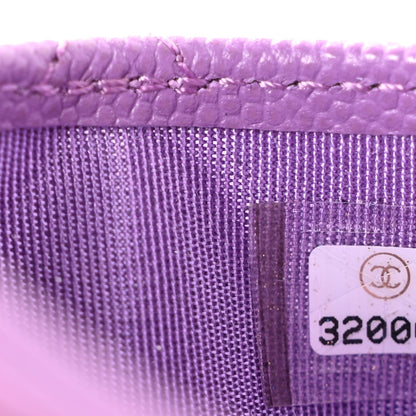 Chanel Caviar Quilted Card Holder Purple 8 of 10