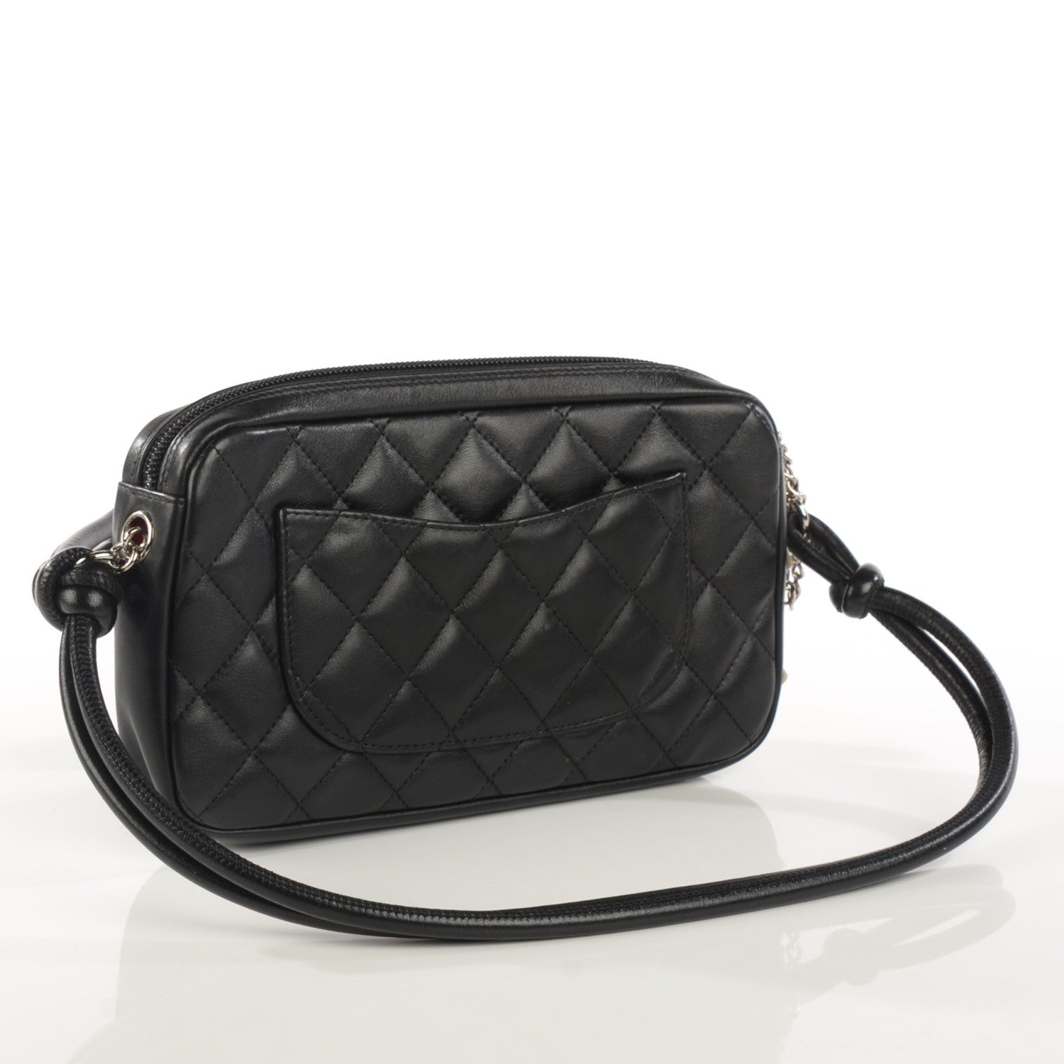 Chanel Calfskin Quilted Cambon Pochette Black White 3 of 9