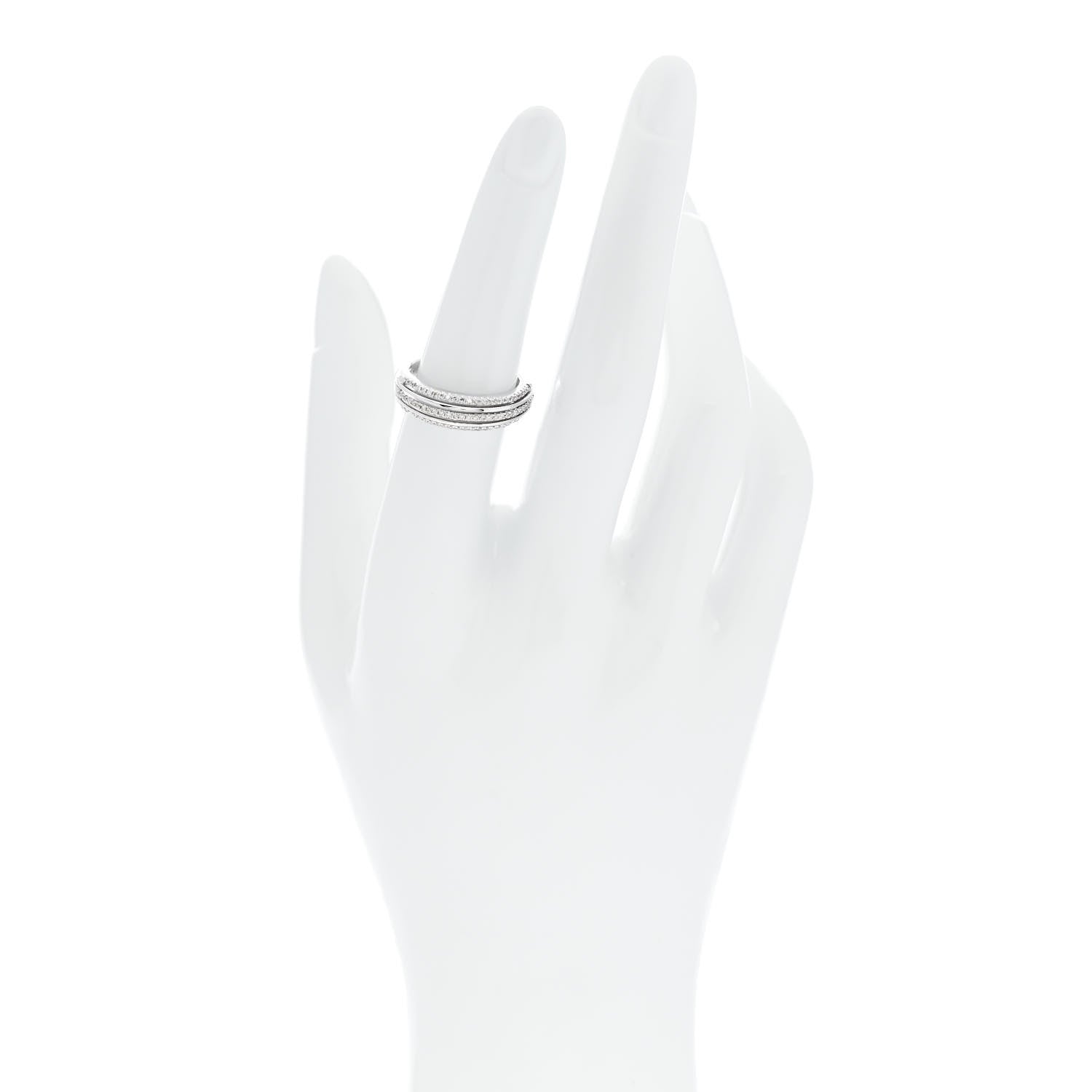 Parker & West by FASHIONPHILE 18K White Gold Diamond .24ctw 3 Row Pave Band Ring 53 6.25 2 of 13