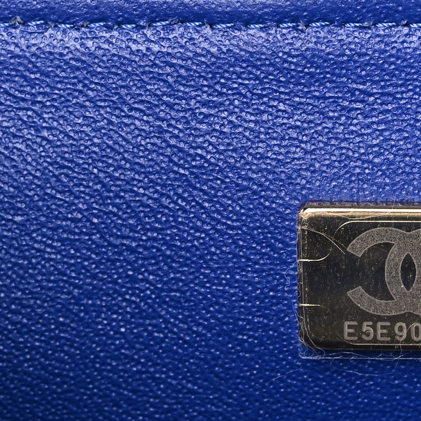 Lambskin Quilted Mini Top Handle Rectangular Flap Dark Blue