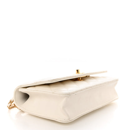 Chanel Lambskin Quilted CC Wallet On Chain WOC White 4 of 15