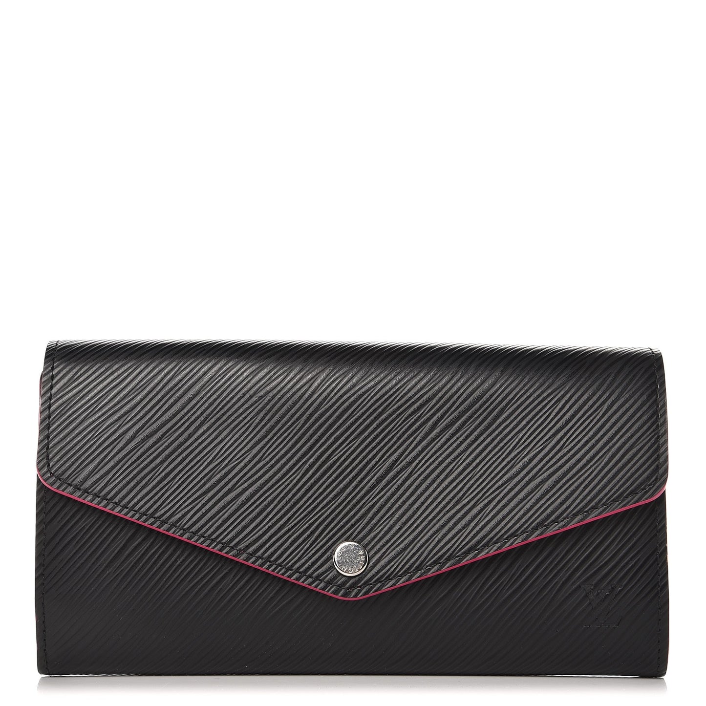 Epi Sarah Wallet NM Black Hot Pink
