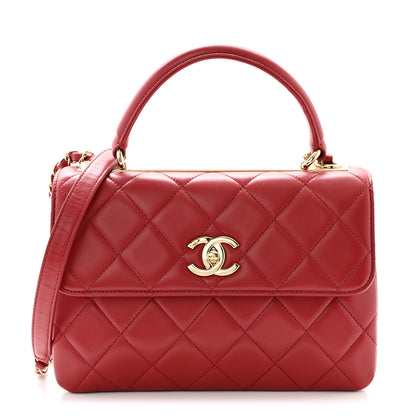 Chanel Lambskin Quilted Small Trendy CC Flap Dual Handle Bag Red 1 of 13