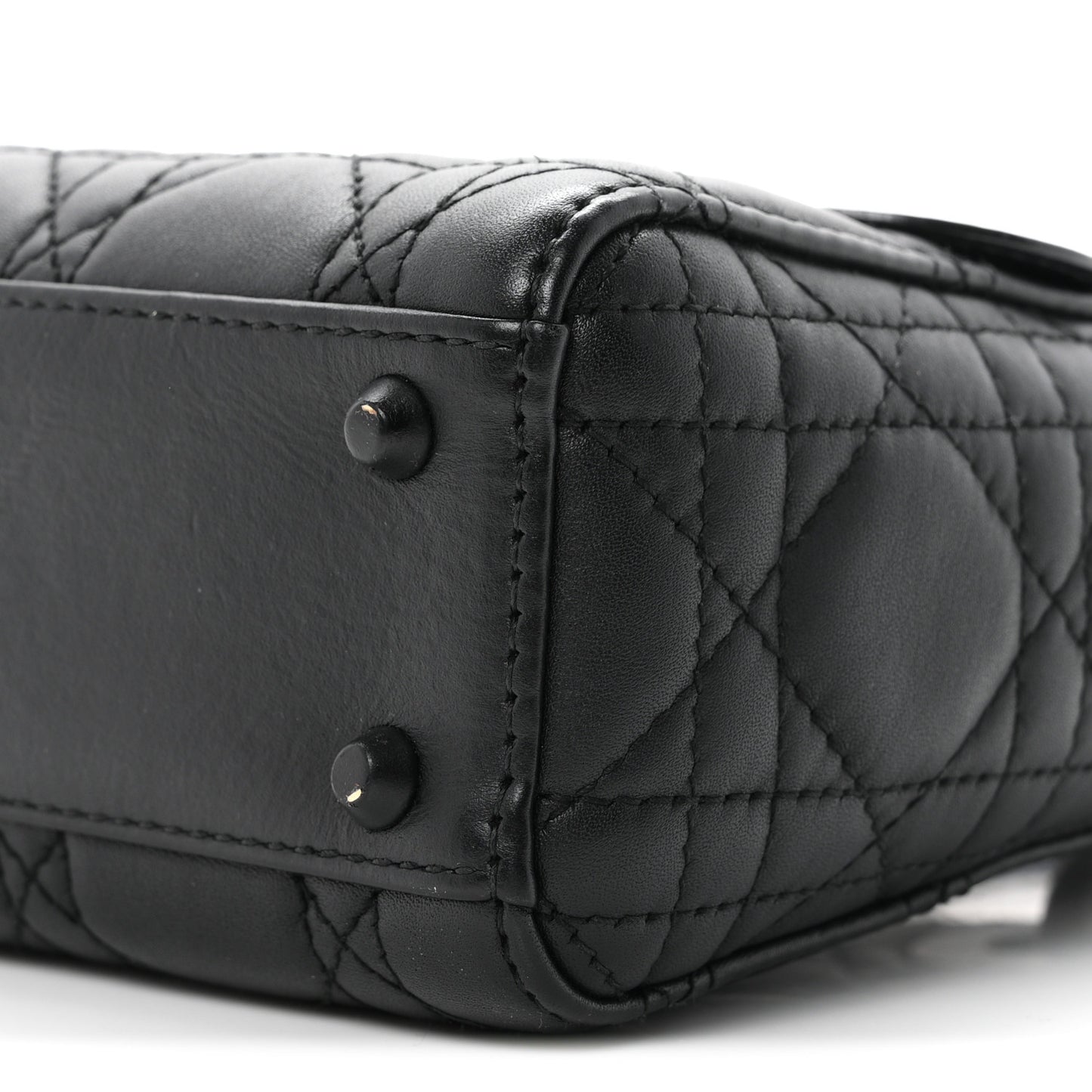 Ultra Matte Calfskin Cannage Mini Lady Dior Black