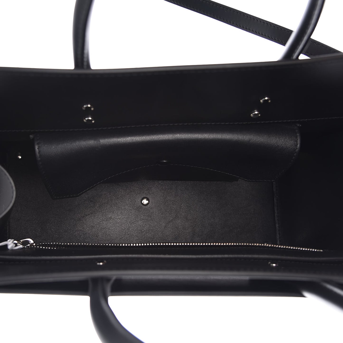 Smooth Calfskin Medium Horizon Satchel Black