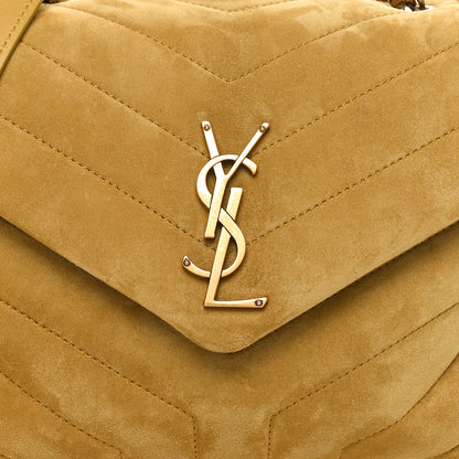 Saint Laurent Suede Y Quilted Monogram Small Loulou Shoulder Bag Chartreuse 8 of 10
