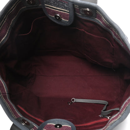 Chanel Striped Canvas Medium Deauville Tote Grey 5 of 21