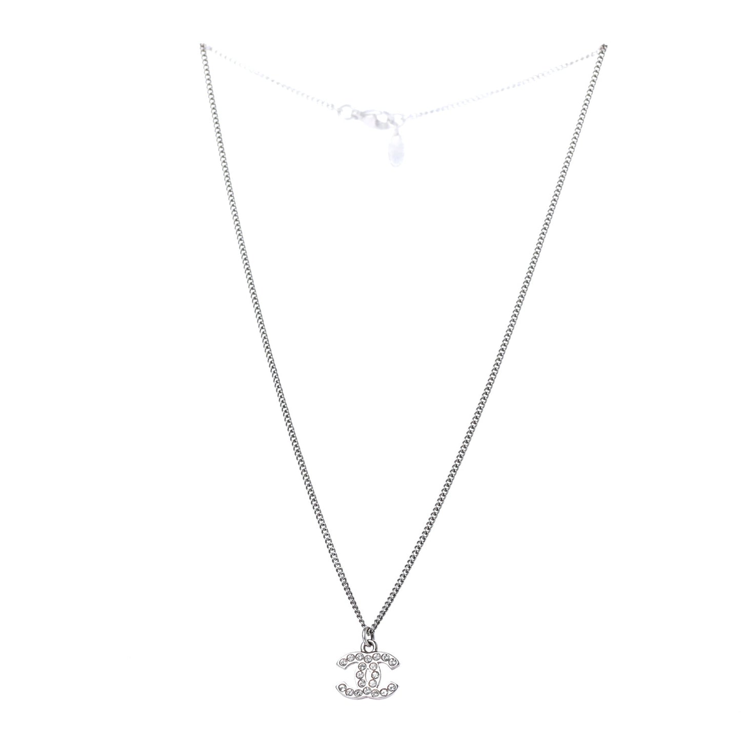 Crystal Timeless CC Necklace Silver