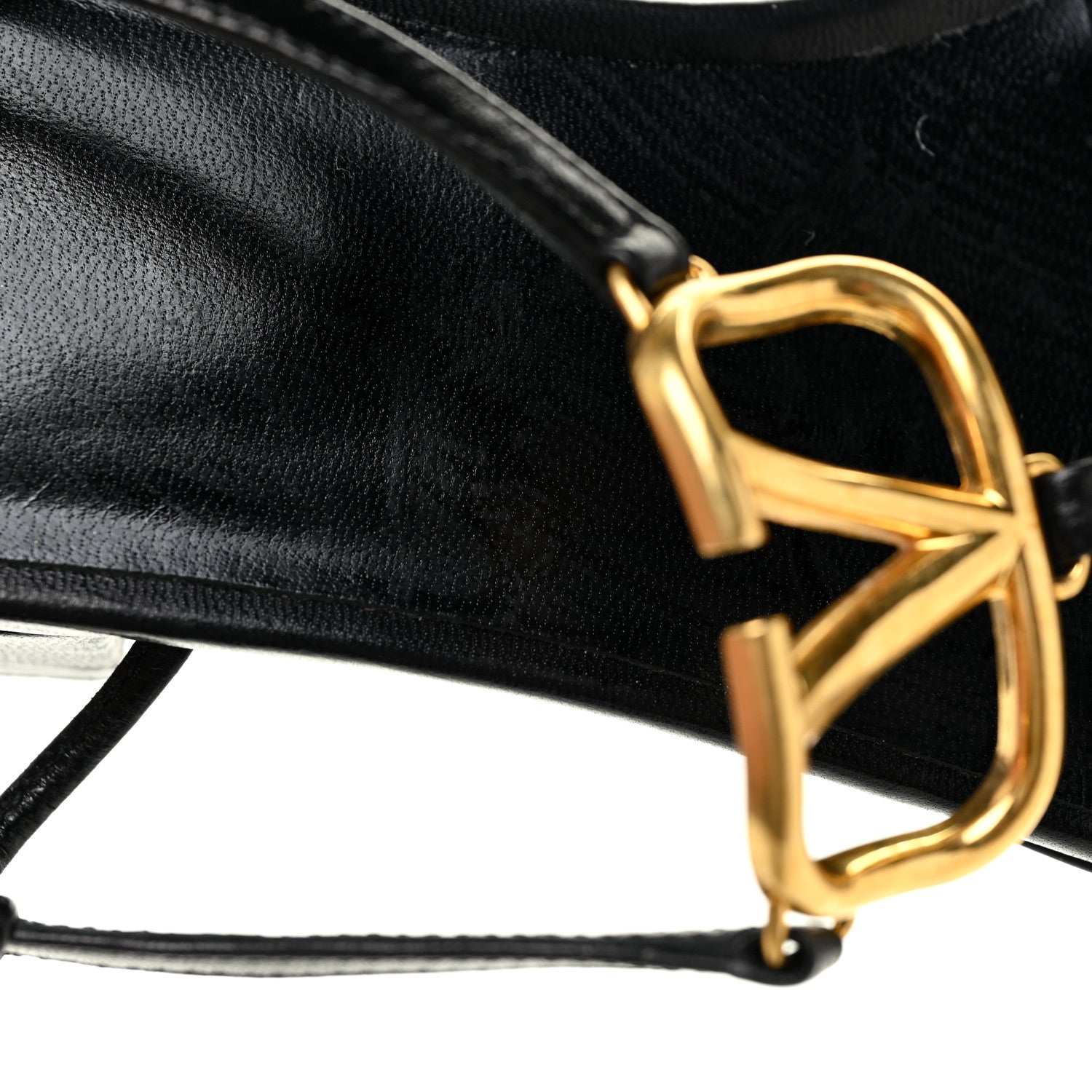 Valentino Garavani Calfskin VLogo Slingback Low Heel Thong Sandals 36 Black 11 of 12