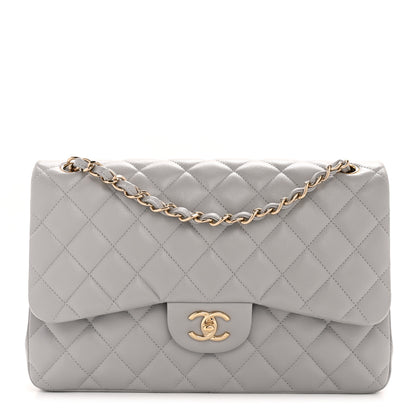 Chanel Caviar Quilted Jumbo Double Flap Grey 1 of 14