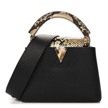 Louis Vuitton Taurillon Snakeskin Mini Capucines Black 1 of 9