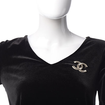 Chanel Baguette Crystal CC Brooch Gold 2 of 5