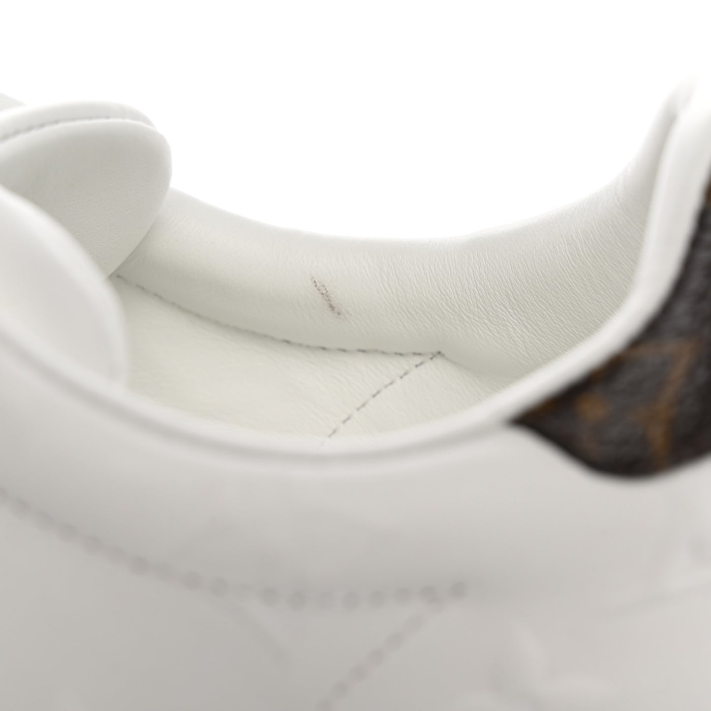 Lambskin Embossed Monogram Time Out Sneakers White