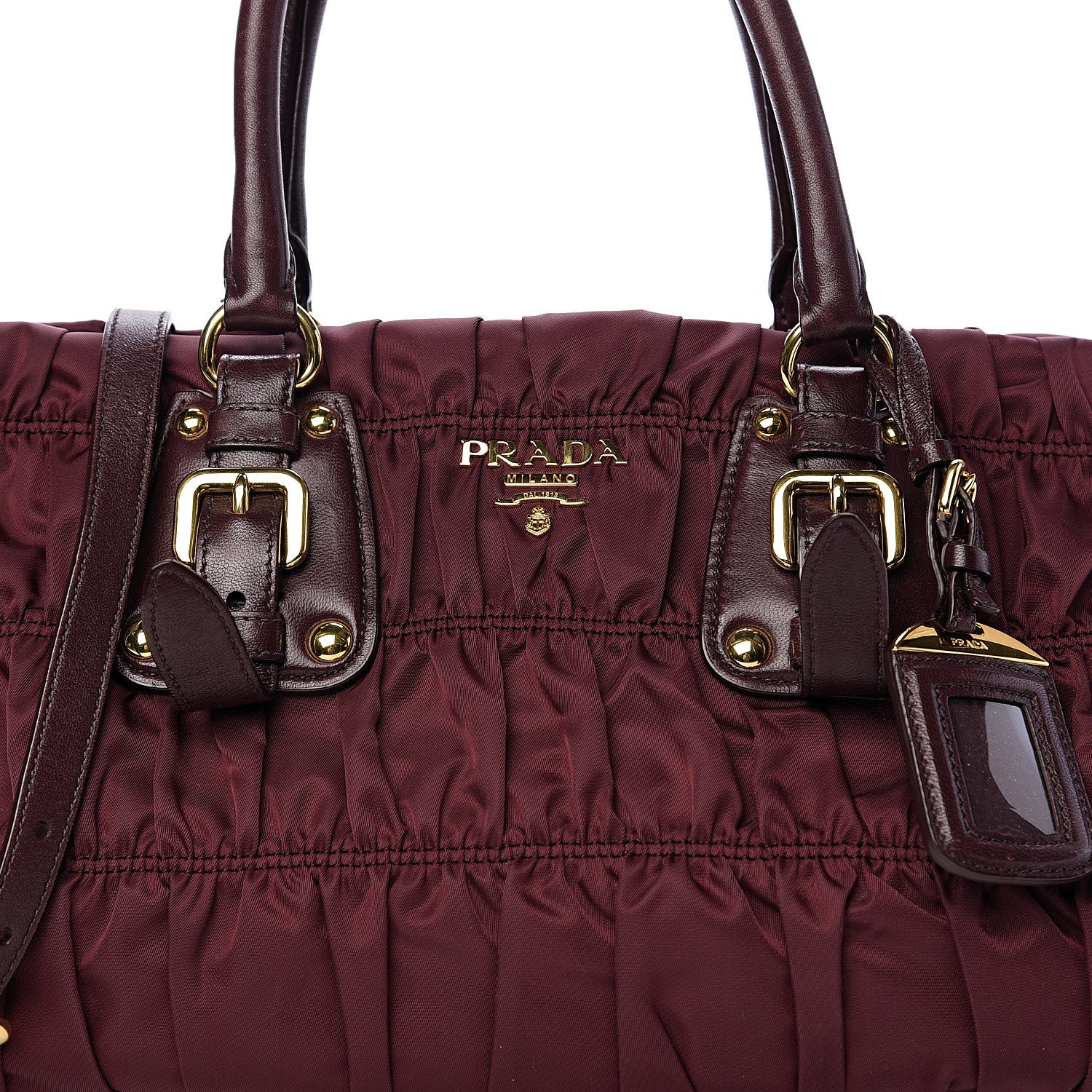 Prada Tessuto Nylon Nappa Gaufre Shopping Satchel Granato 6 of 8