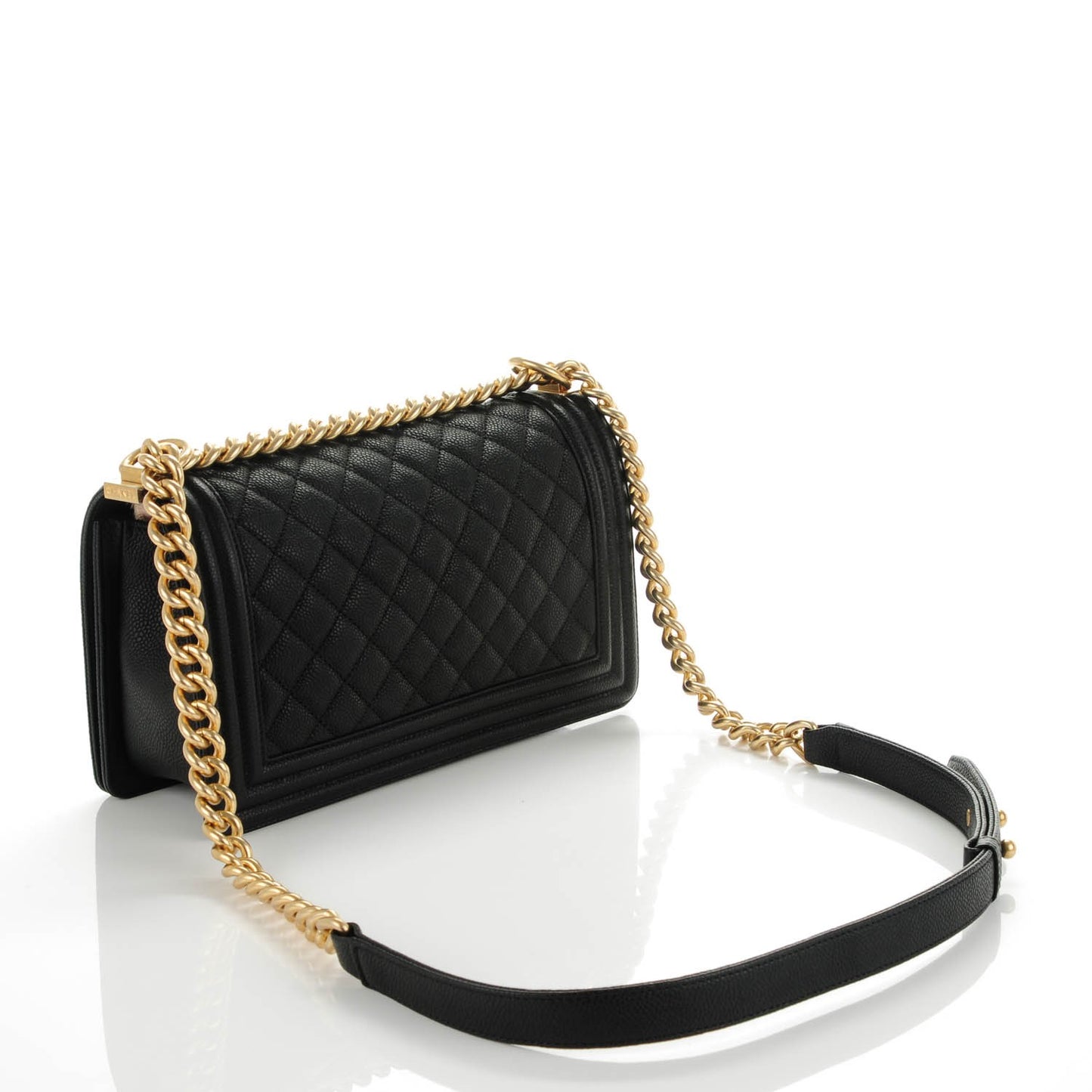 Caviar Quilted Medium Boy Flap Black