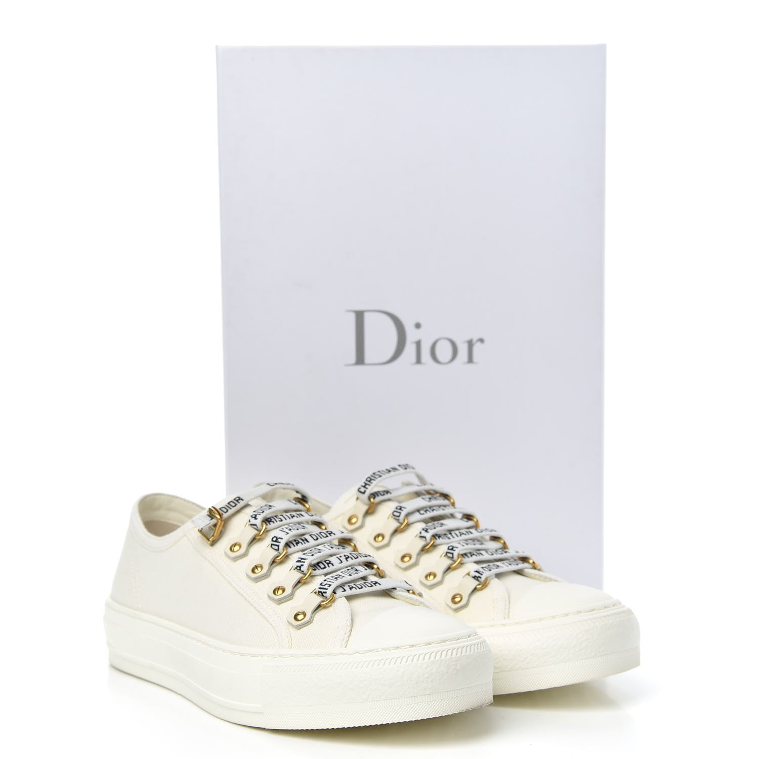 Christian Dior Canvas Walk'n Dior Low Top Sneakers 38.5 White 9 of 9