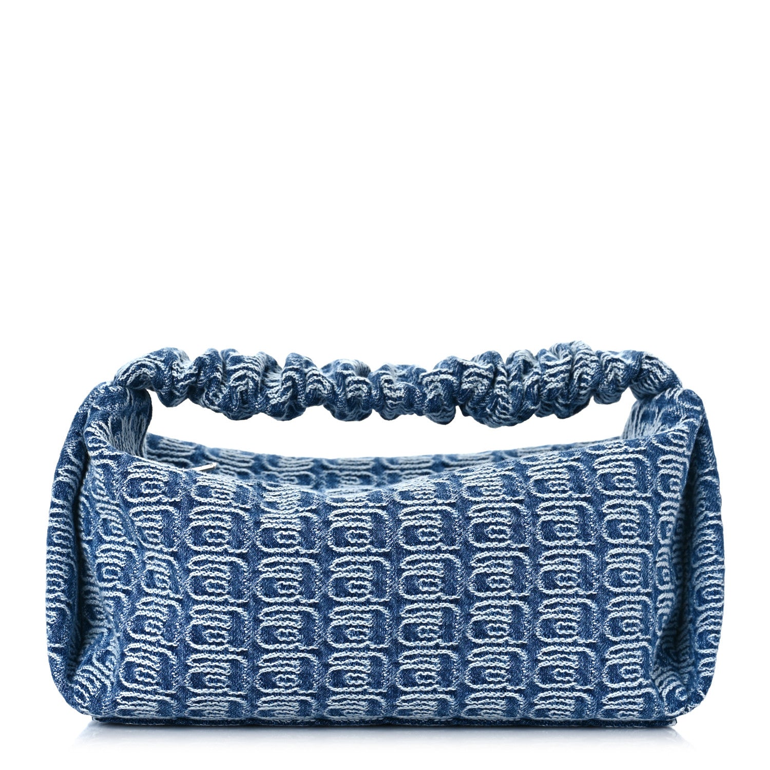 Alexander Wang Jacquard Denim Monogram Small Scrunchie Bag Vintage Indigo 1 of 8