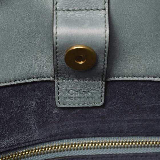 Smooth Calfskin Medium Milo Shopping Tote Cloudy Blue