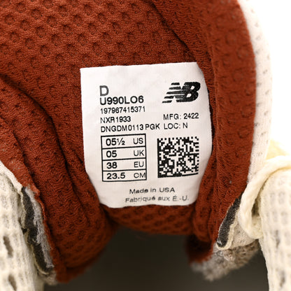 Loro Piana X NEW BALANCE Suede Pecora Wool Calfskin 990v6 Sneakers 5.5 Beige 7 of 9