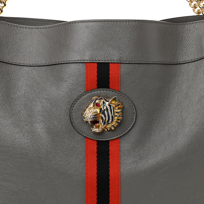 Gucci Calfskin Large Rajah Chain Tote Grey 9 of 11