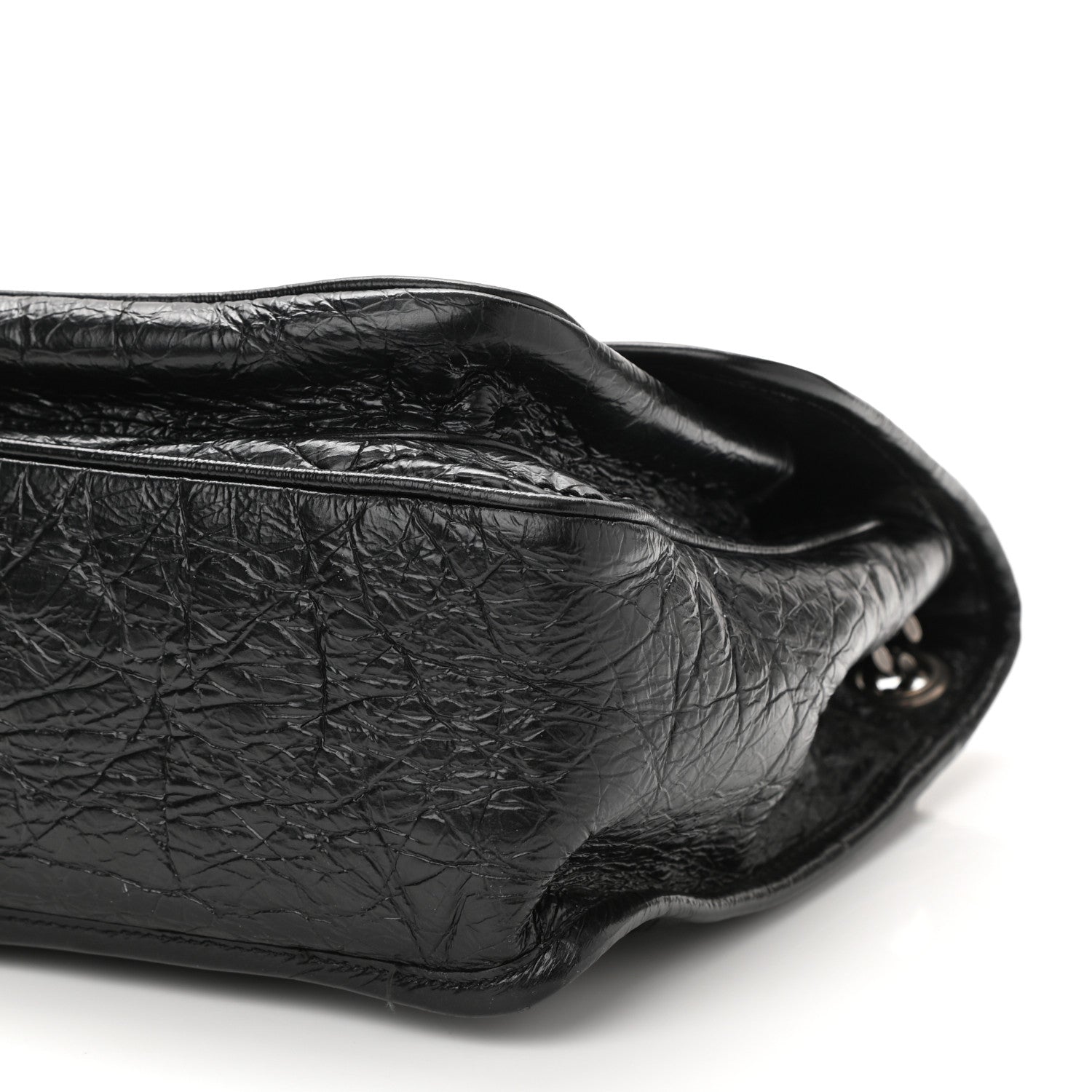 Saint Laurent Crinkled Calfskin Matelasse Monogram Medium Niki Chain Satchel Black 10 of 11