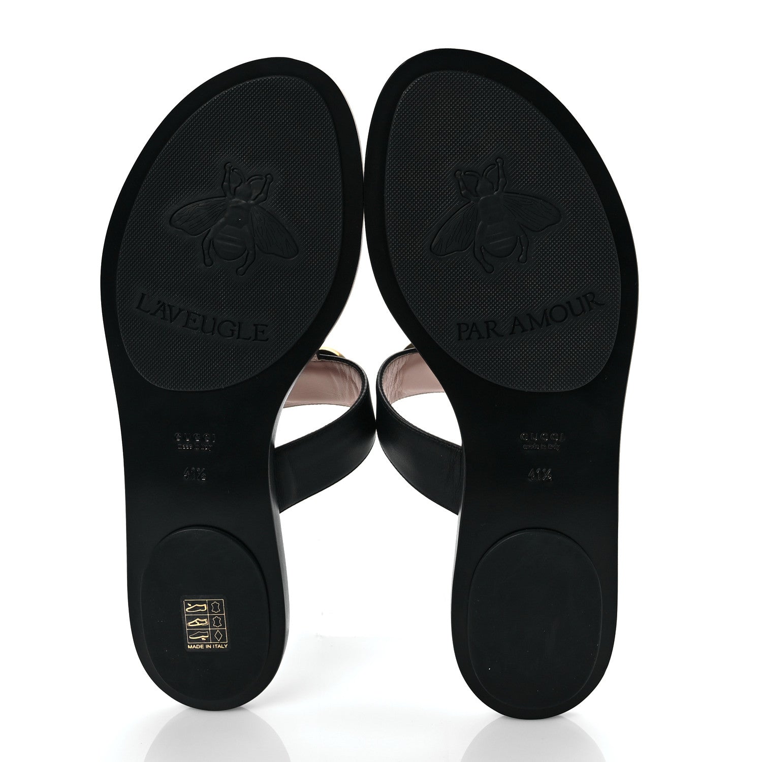 Gucci Calfskin GG Marmont Thong Sandals 41.5 Black 5 of 9