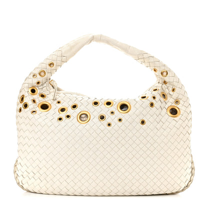 Bottega Veneta Nappa Intrecciato Medium Veneta Grommet Hobo White 3 of 16