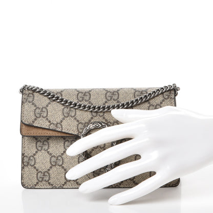 Gucci GG Supreme Monogram Super Mini Dionysus Shoulder Bag Taupe 3 of 8