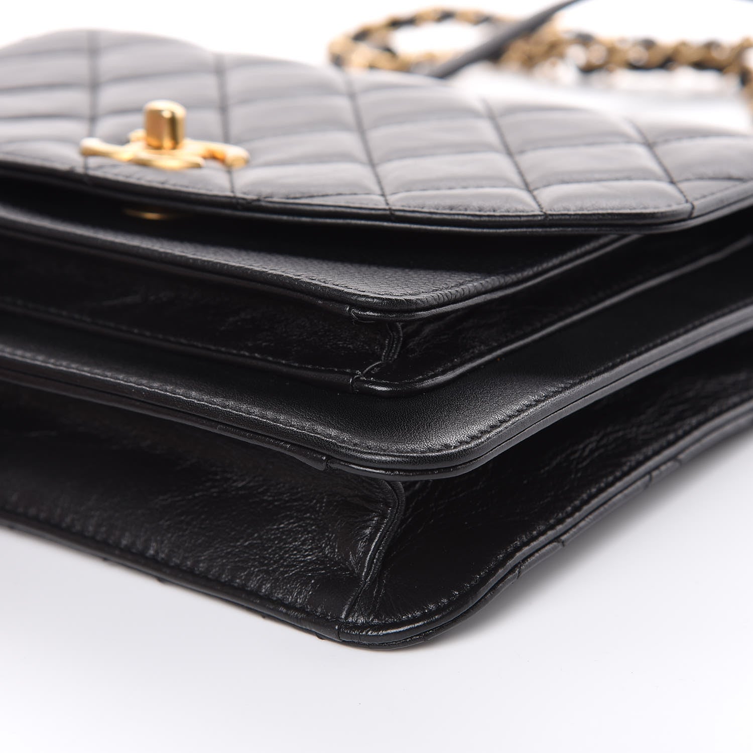 Chanel Calfskin Caviar Quilted Chain Handle Flap Black 8 of 12