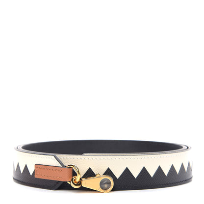 Hermes Epsom 30mm Tressage Au Galop Shoulder Strap Black Craie Gold 1 of 5
