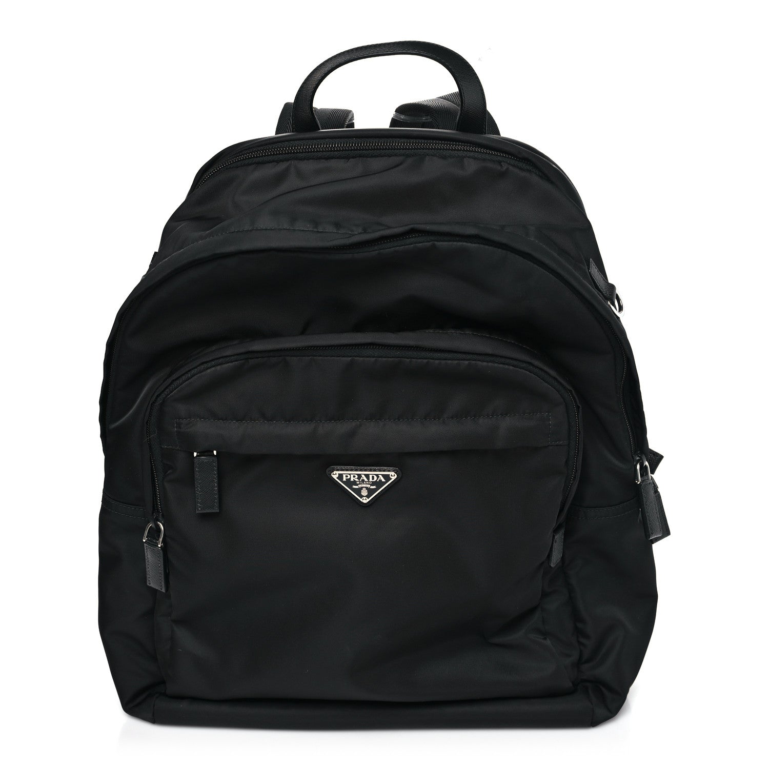 Prada Re-Nylon Saffiano Zip Backpack Black 1 of 9