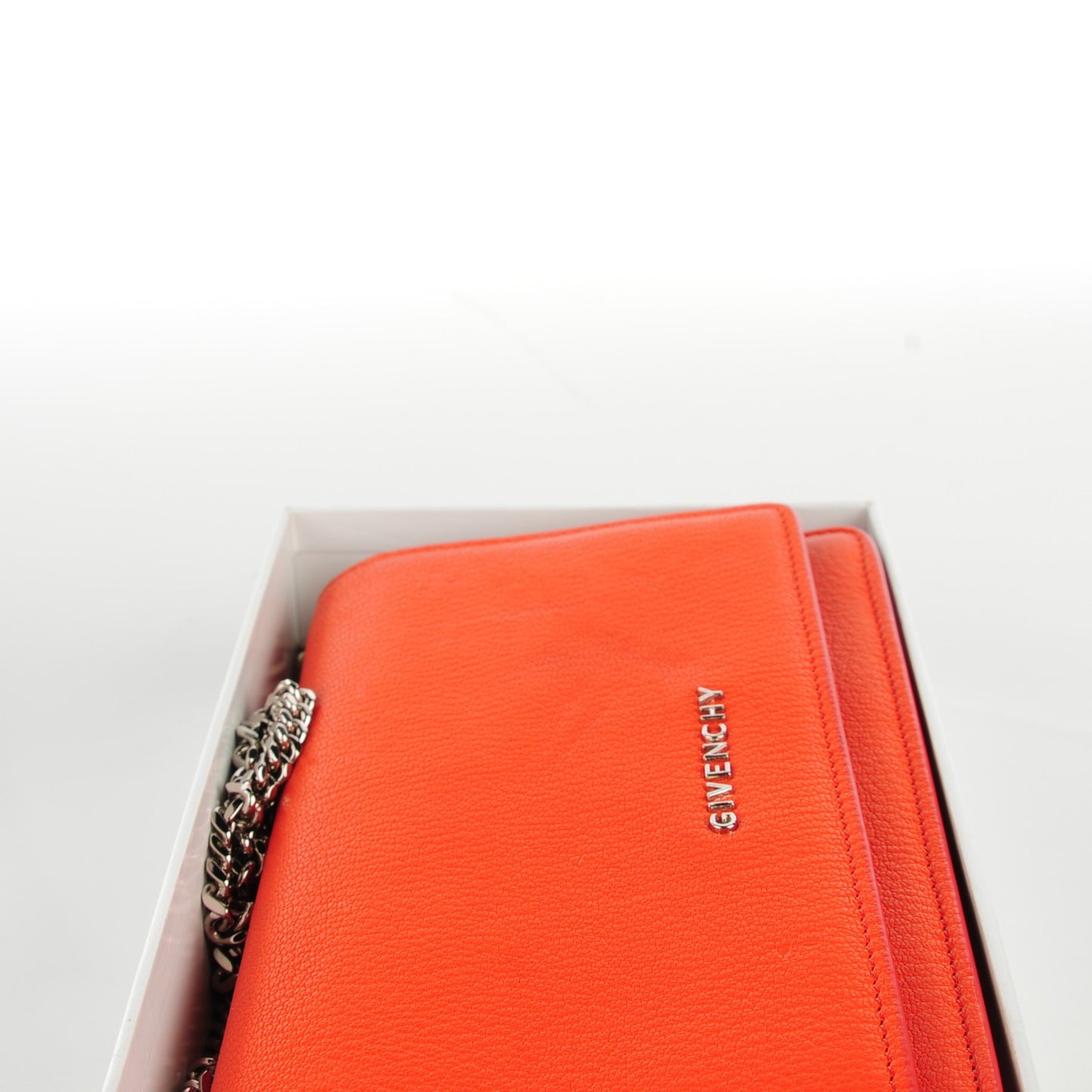 Sugar Goatskin Pandora Chain Wallet Bright Orange