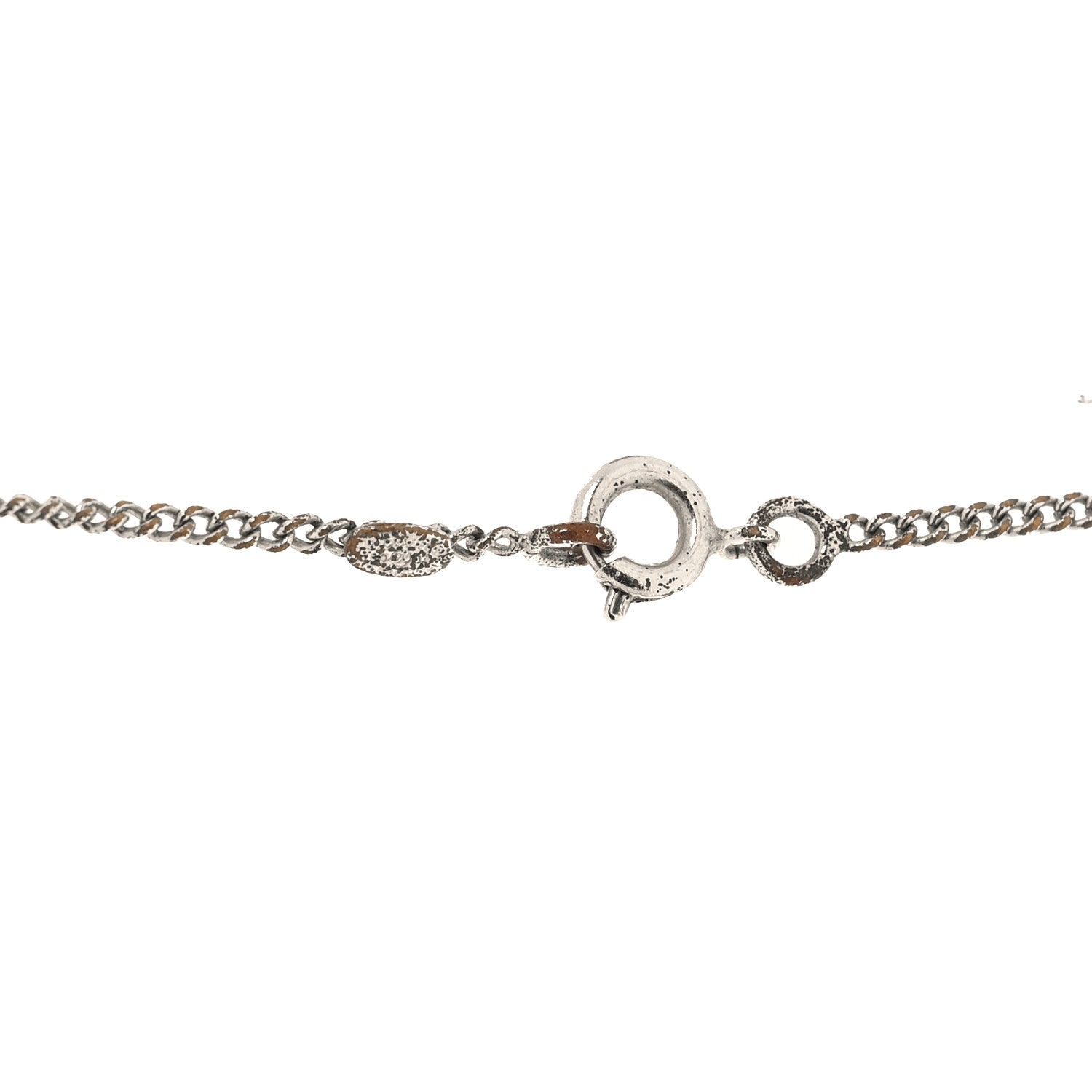 Chanel Resin CC Pendant Necklace Silver Gold 4 of 5