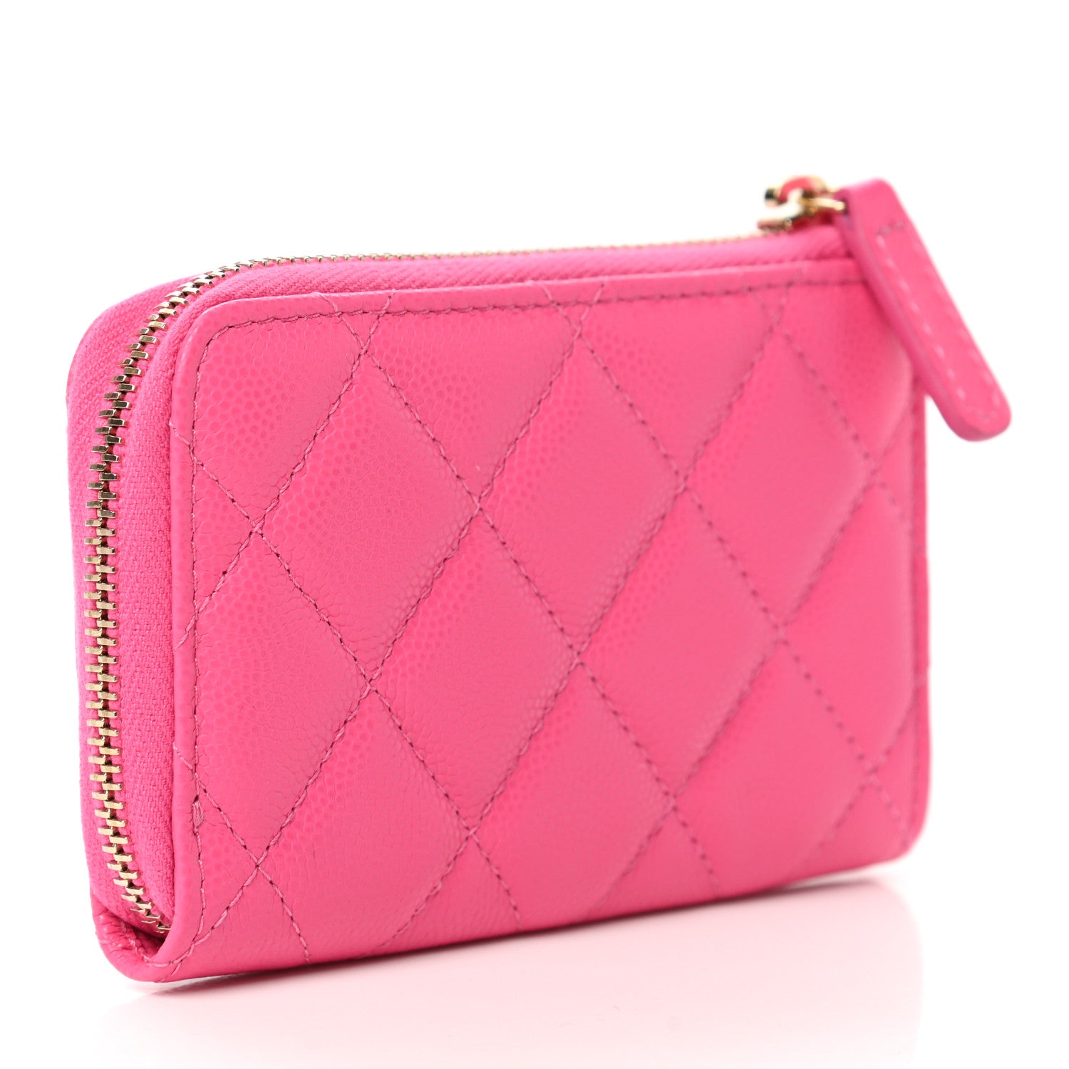Chanel Caviar Quilted Zipped Key Holder Case Pink 3 of 8