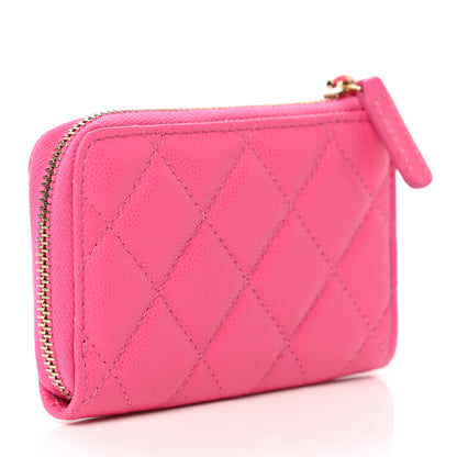 Chanel Caviar Quilted Zipped Key Holder Case Pink 3 of 8