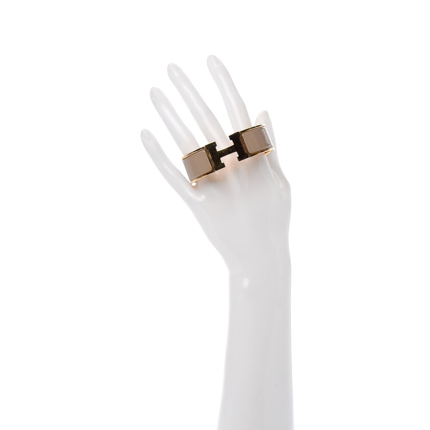 Enamel Wide Clic Clac H Bracelet GM Marron Glace