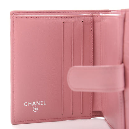 Chanel Lambskin Embossed Camellia French Wallet Pink 9 of 10