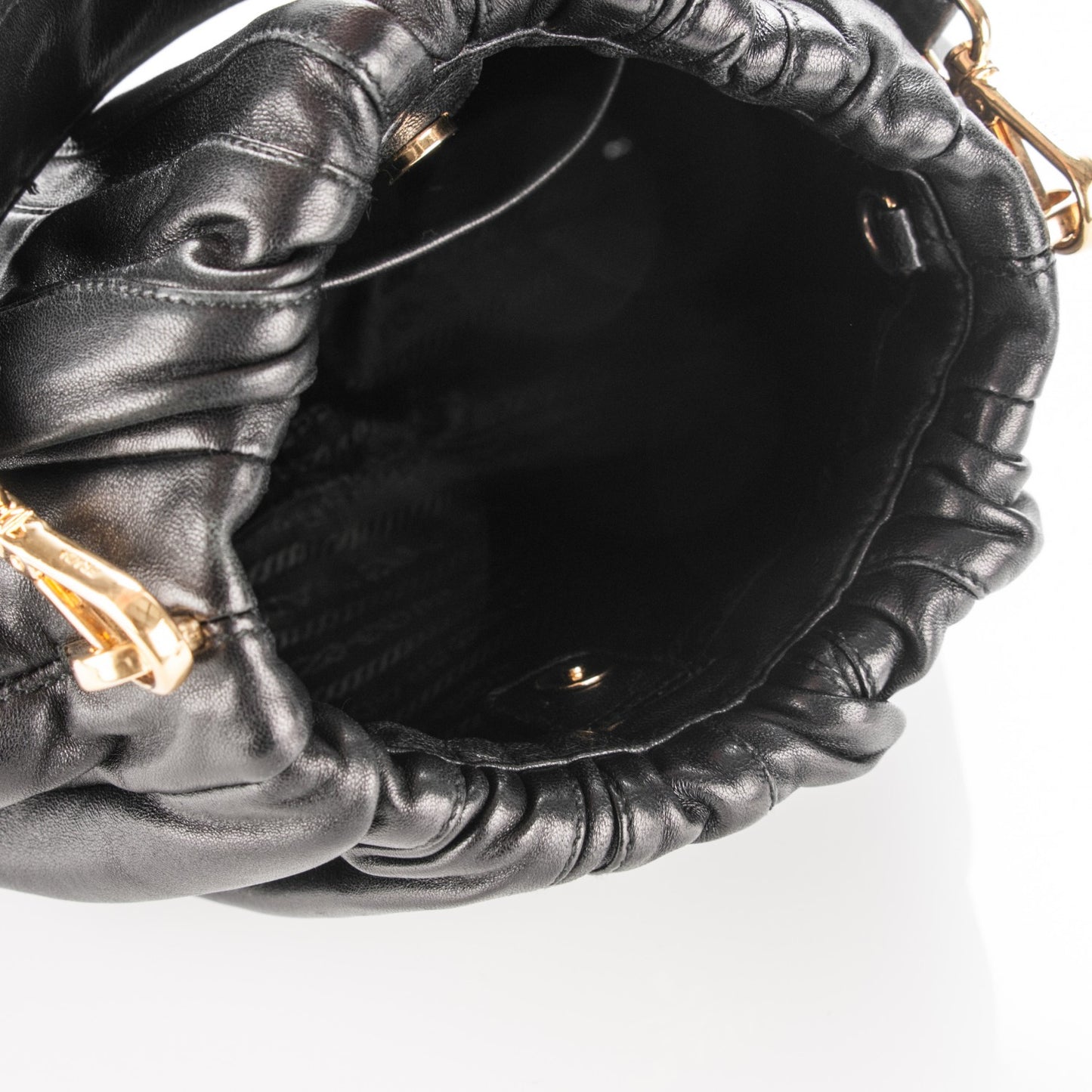 Nappa Mordore Stripes Shoulder Bag Nero Black