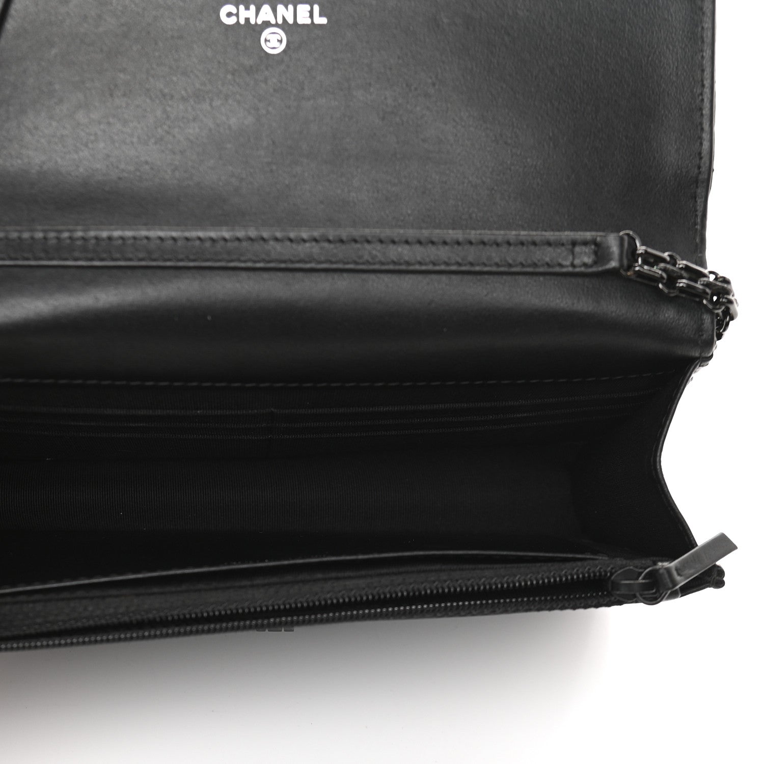 Chanel Aged Calfskin Chevron Quilted Reissue Wallet On Chain WOC So Black 5 of 10