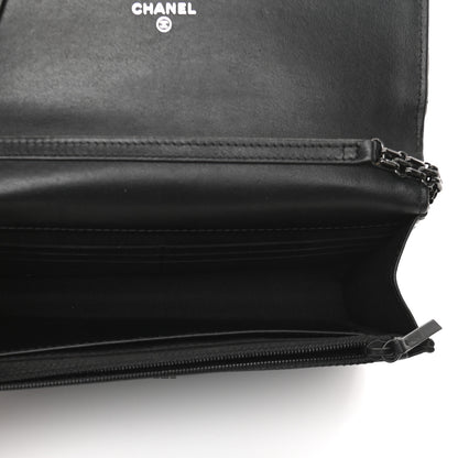 Chanel Aged Calfskin Chevron Quilted Reissue Wallet On Chain WOC So Black 5 of 10